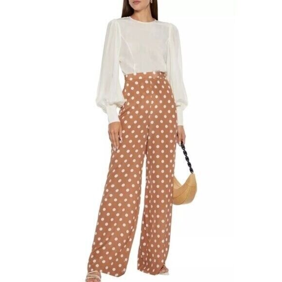 Zimmermann Silk Billow Sleeve Blouse Gold Button Detail - Picture 2 of 11